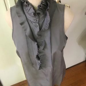 Used - Gray J. Crew Silk Ruffled Blouse